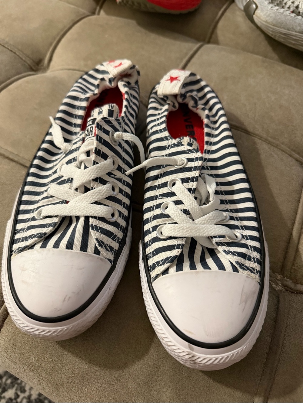 Converse Chuck Taylor All Star Shoreline Black Stripe Red Star Women’s Size 8
